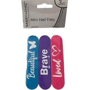 Sassy + Chic 3 Piece Mini Nail Files NWT